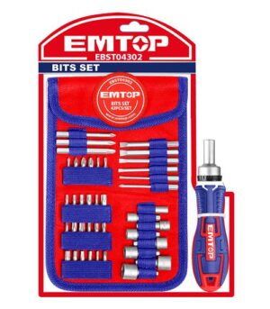EMTOP 43 PCS SCREWDRIVER BIT SET CR-V MATERIAL EBST04302