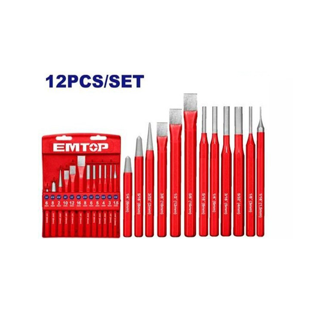 EMTOP 12 Pcs Cold chisel and punch set EMCC8312