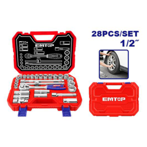 EMTOP 28 Pcs 1/2″ socket set ESKT12281