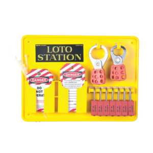 LOTO LOCKOUT STATION WITH BOARD L300 X  W400 39269099 LS-7L2P-Y-CS