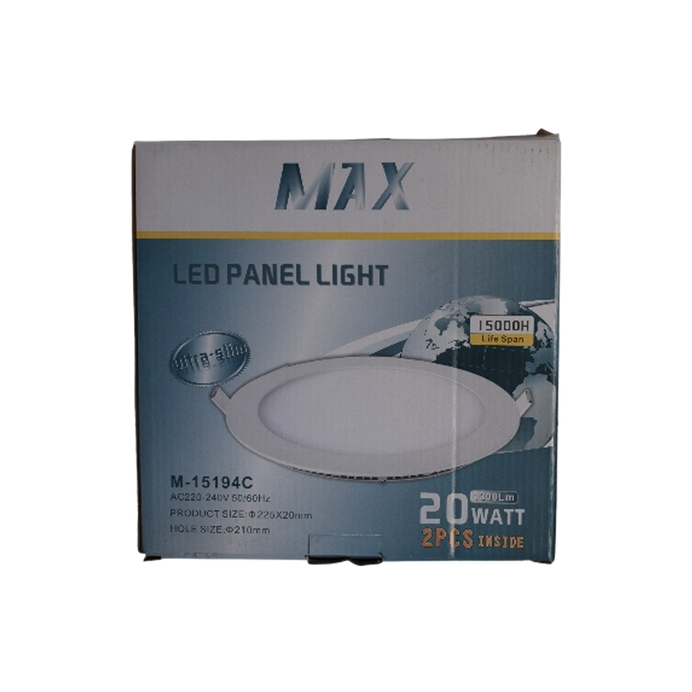 MAX LED PANEL LIGHT 20W WH SLIM M-15194C ROUND - Image 2